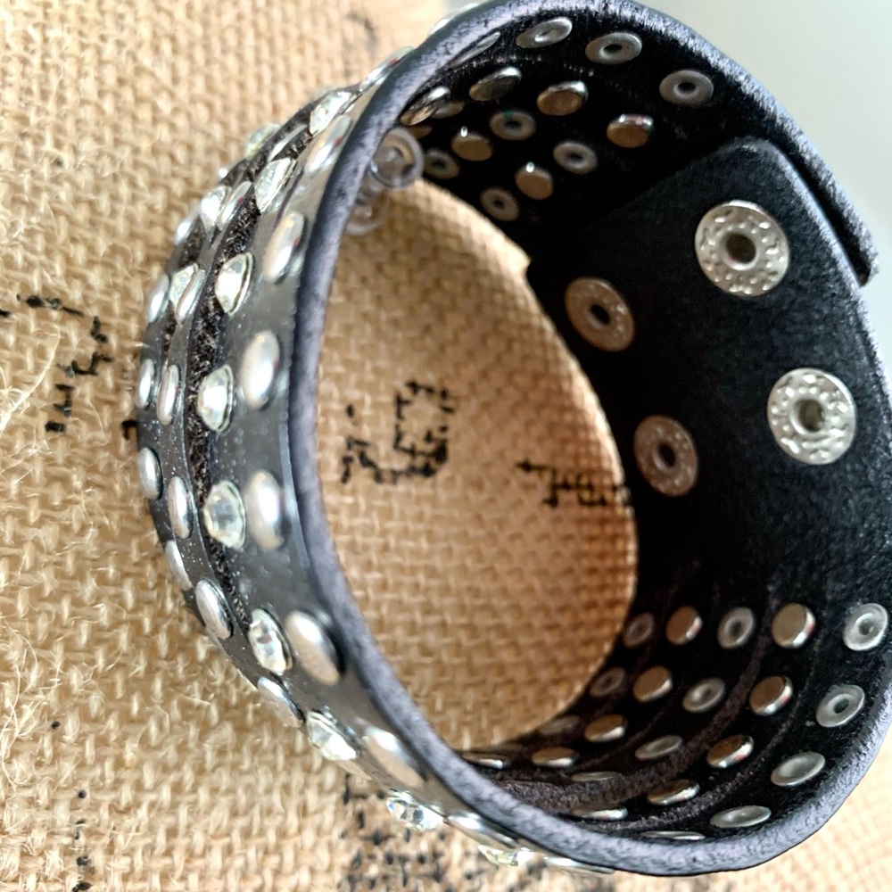 Black and Silver Studded Bracelet